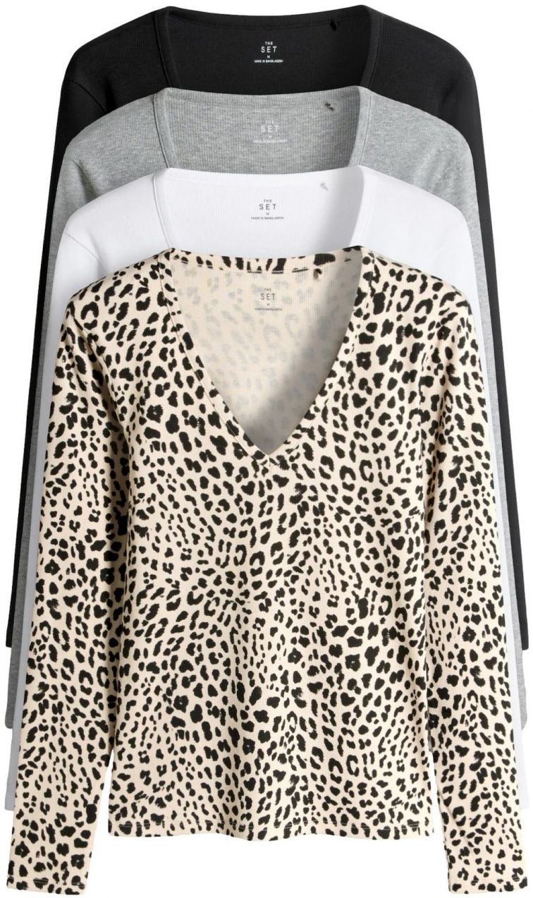 The Set Tričko  béžová / krémová / sivá / čierna