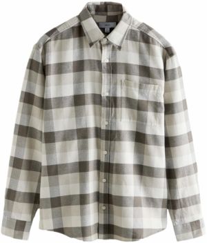 Next Košeľa  hnedá / zelená / pastelovo zelená