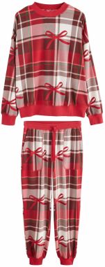 Next Pyžamo  olivová / krvavo červená / vínovo červená / biela