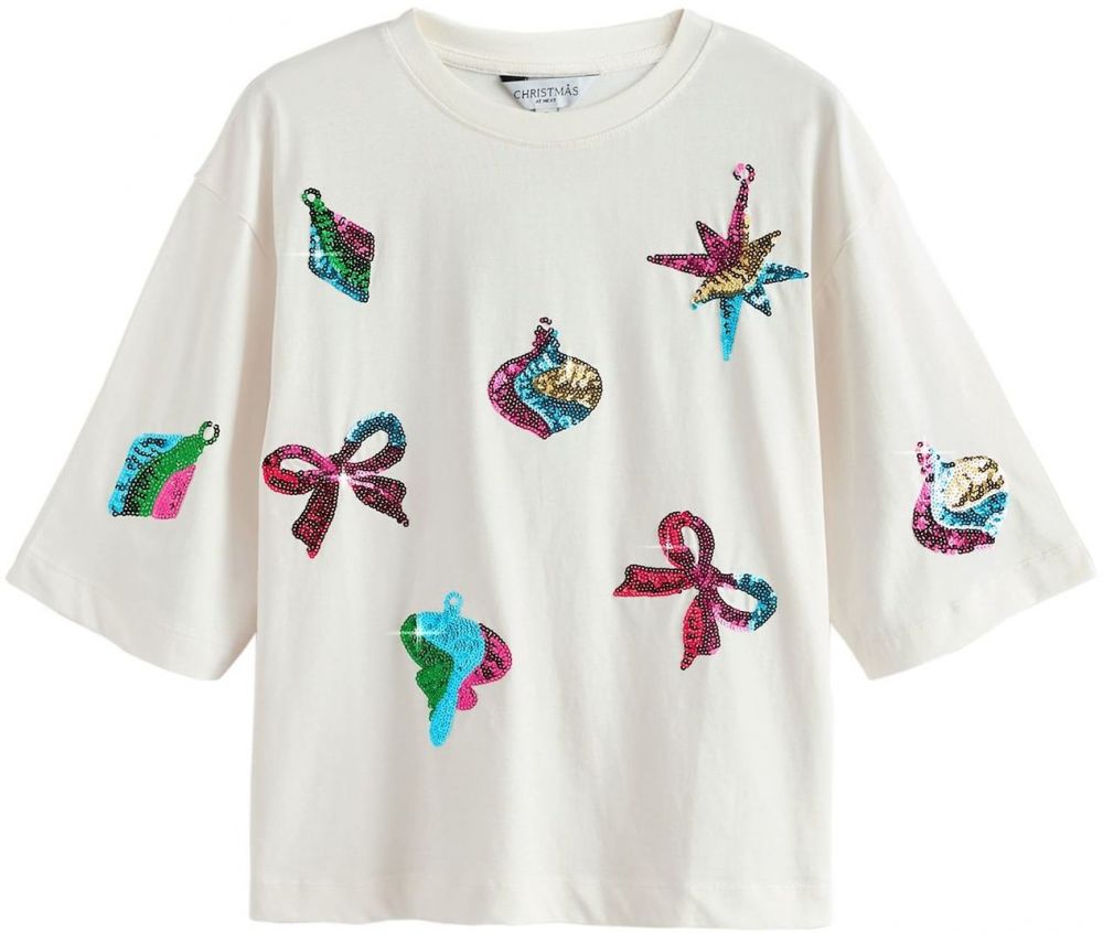 Next Oversize tričko  krémová / azúrová / žltá / ružová