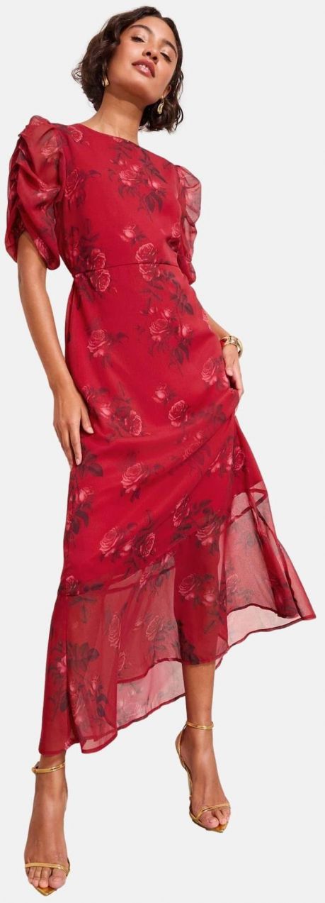 Friends Like These Šaty  staroružová / červená / čierna