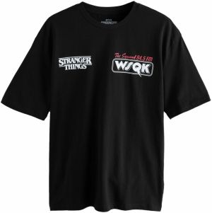 Next Tričko 'Stranger Things'  purpurová / čierna / biela