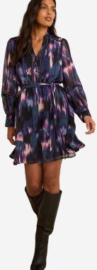 love & roses Košeľové šaty  béžová / fialová / ružová / čierna