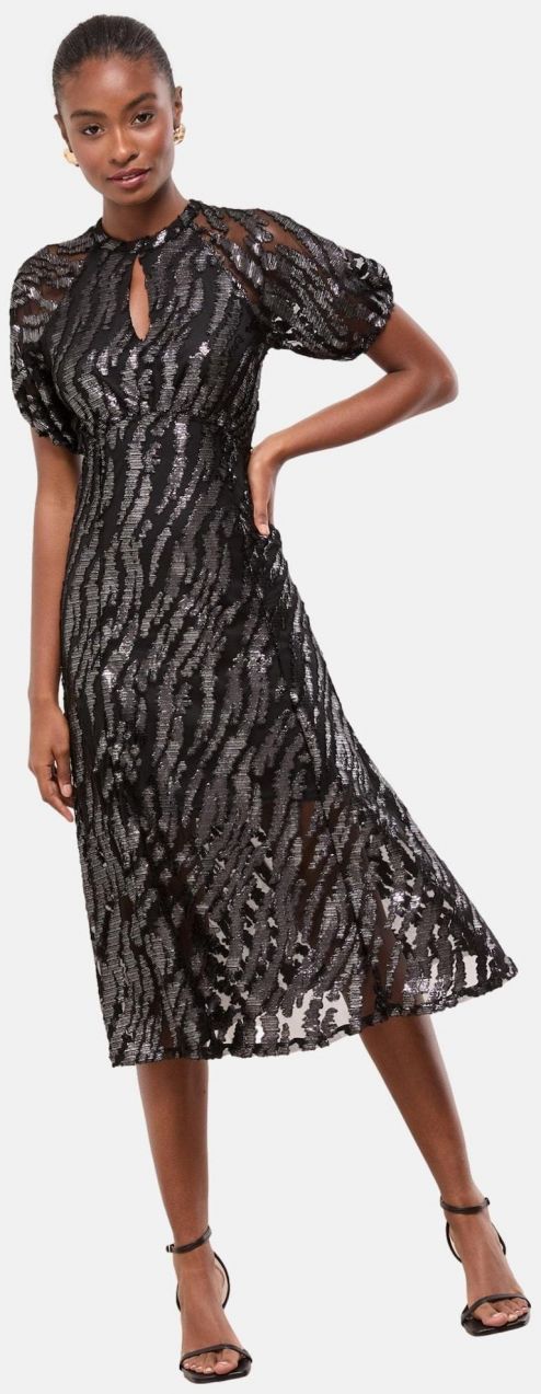 Lipsy Šaty  čierna / strieborná