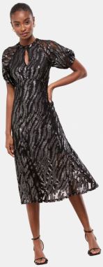 Lipsy Šaty  čierna / strieborná