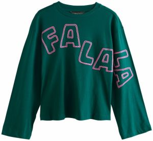 Next Tričko  tmavozelená / ružová