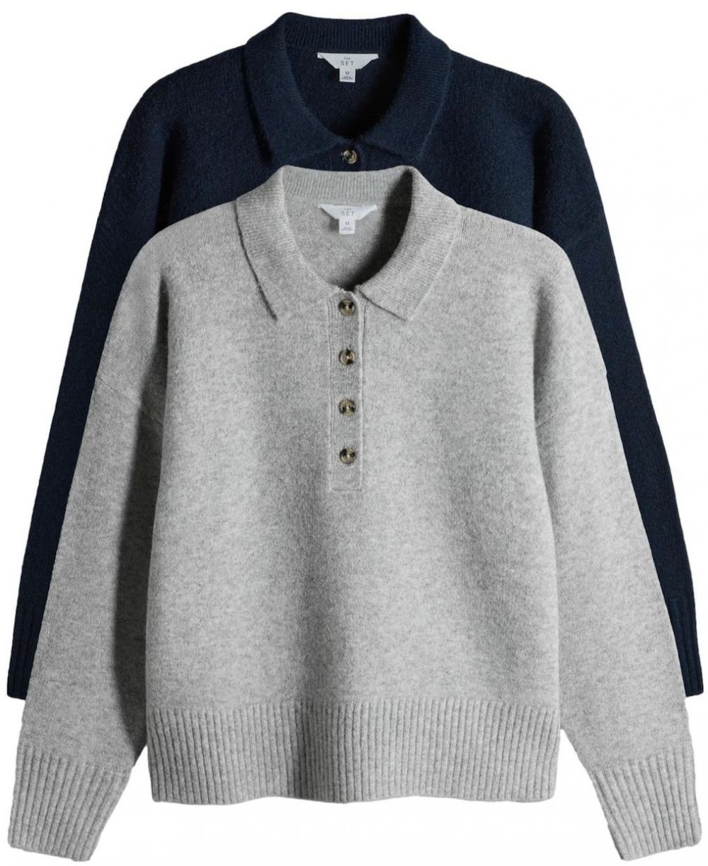 The Set Sveter  námornícka modrá / sivá melírovaná