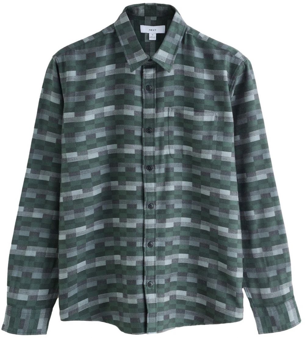 Next Košeľa  hnedá / sivá / tmavozelená
