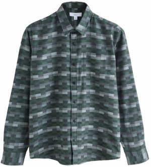 Next Košeľa  hnedá / sivá / tmavozelená