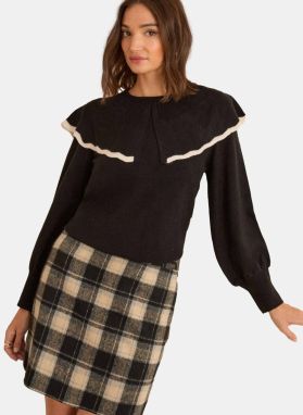 love & roses Sveter  čierna / biela ako vlna