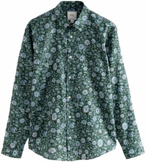 Next Košeľa  tmavomodrá / petrolejová / tmavozelená / šedobiela