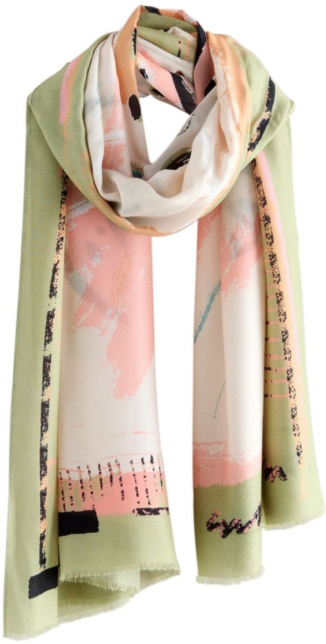 Next Šál  pastelovo zelená / ružová / biela