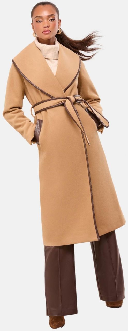 Lipsy Prechodný kabát  farba ťavej srsti / čokoládová