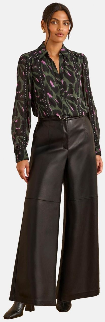 love & roses Blúzka  kaki / ružová / čierna