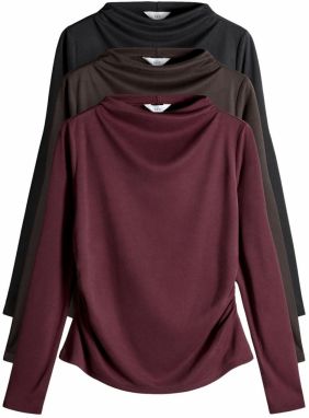 The Set Tričko  hnedá / burgundská / čierna