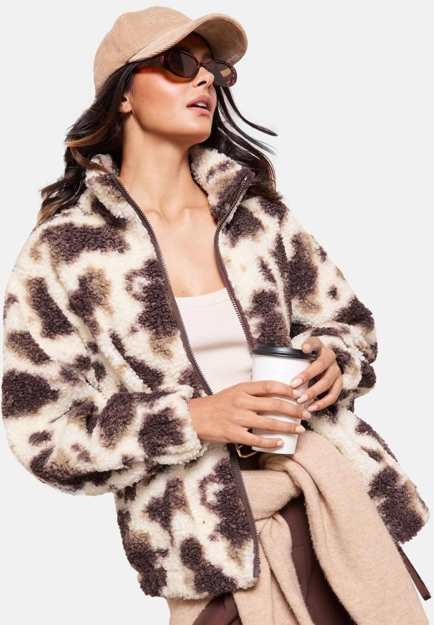 Friends Like These Flisová bunda  krémová / svetlohnedá / tmavohnedá