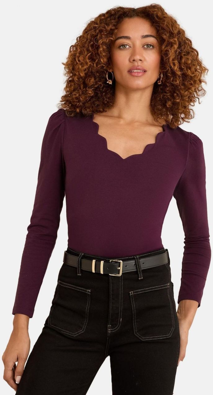 love & roses Tričko  vínovo červená