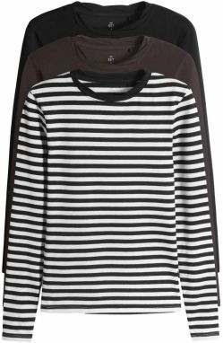 The Set Tričko  tmavohnedá / čierna / biela