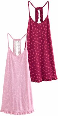 Next Nočná košieľka  ružová / pitaya / purpurová / biela