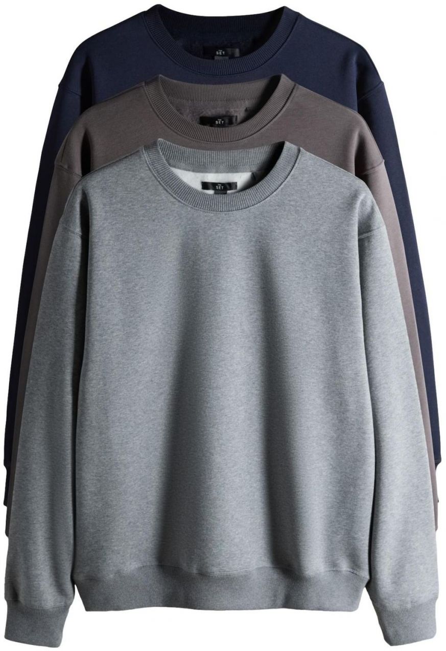 The Set Mikina  námornícka modrá / hnedá / sivá