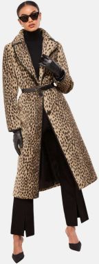 Lipsy Prechodný kabát  čokoládová / brokátová