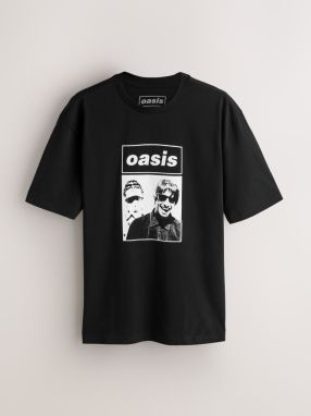 Next Tričko 'Oasis'  čierna / biela