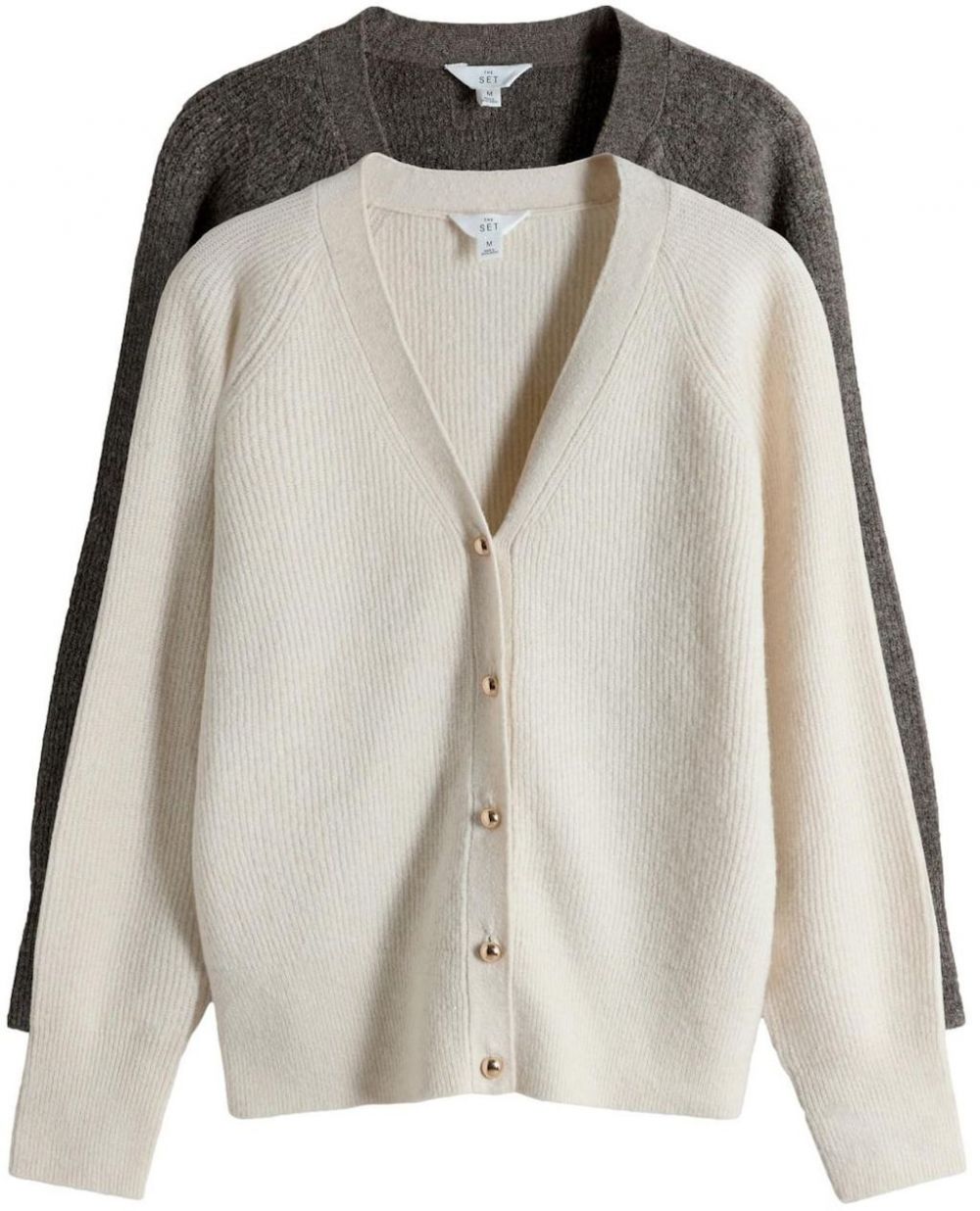The Set Kardigán  hnedá melírovaná / púdrová