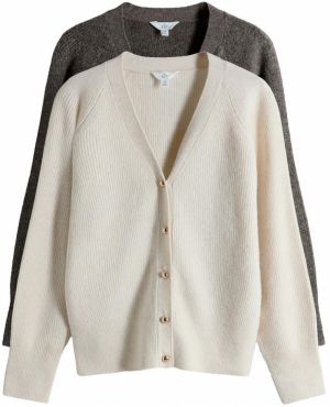 The Set Kardigán  hnedá melírovaná / púdrová