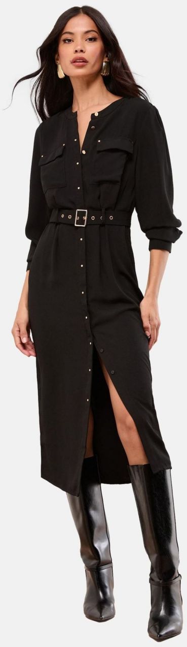 Lipsy Košeľové šaty  čierna