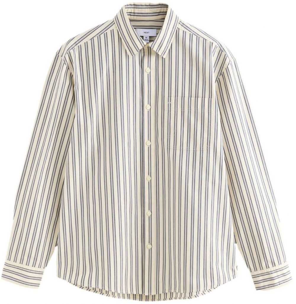Next Košeľa  nebielená / tmavomodrá