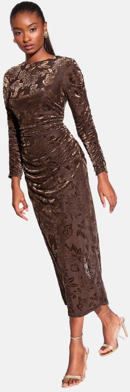 Lipsy Šaty  čokoládová / bronzová