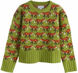 Next Sveter  kiwi / mandarínková / čierna / biela