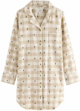 Next Nočná košieľka  béžová / svetlobéžová / zelená