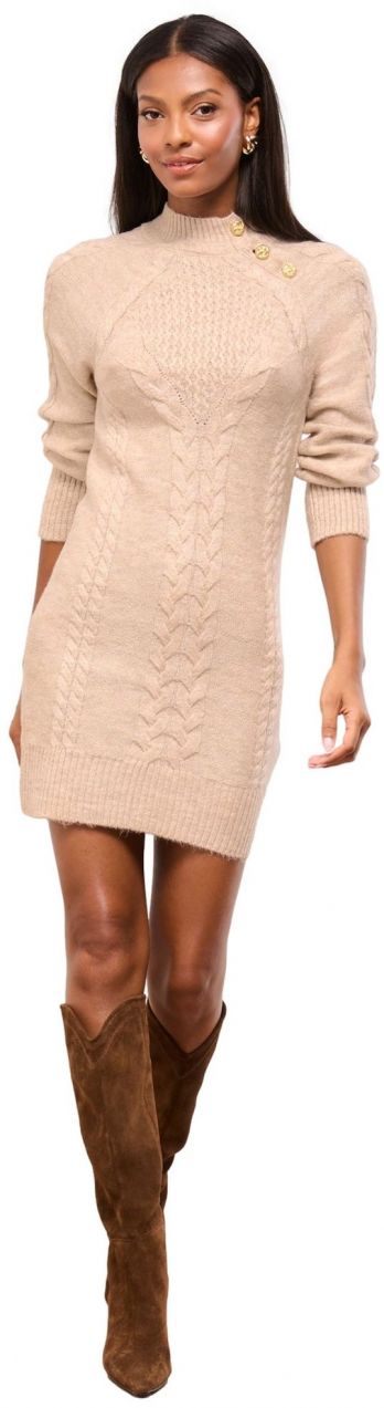 Lipsy Pletené šaty  béžová