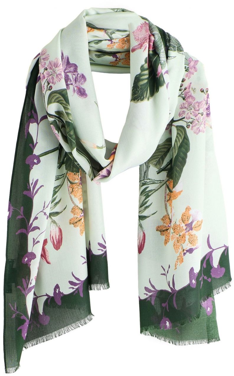 Next Šál 'Kew'  nefritová / fialová / oranžová / rosé
