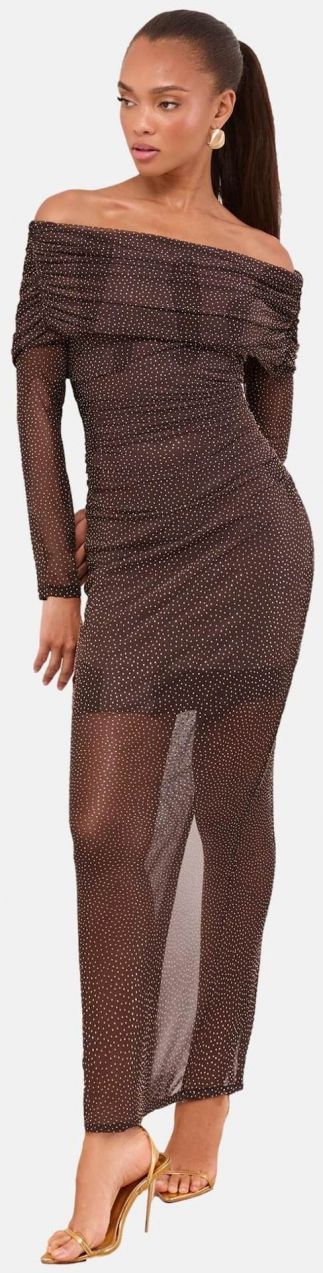 Lipsy Šaty  svetlobéžová / čokoládová