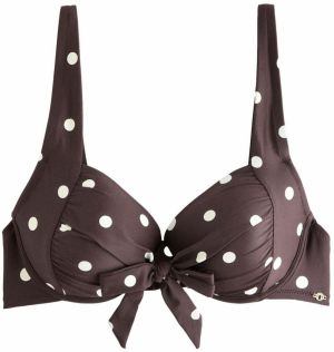 Next Bikinový top  tmavohnedá / biela