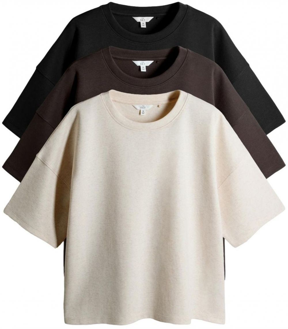 The Set Tričko  nebielená / čokoládová / čierna