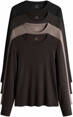 The Set Tričko  béžová / kapučíno / tmavohnedá / čierna