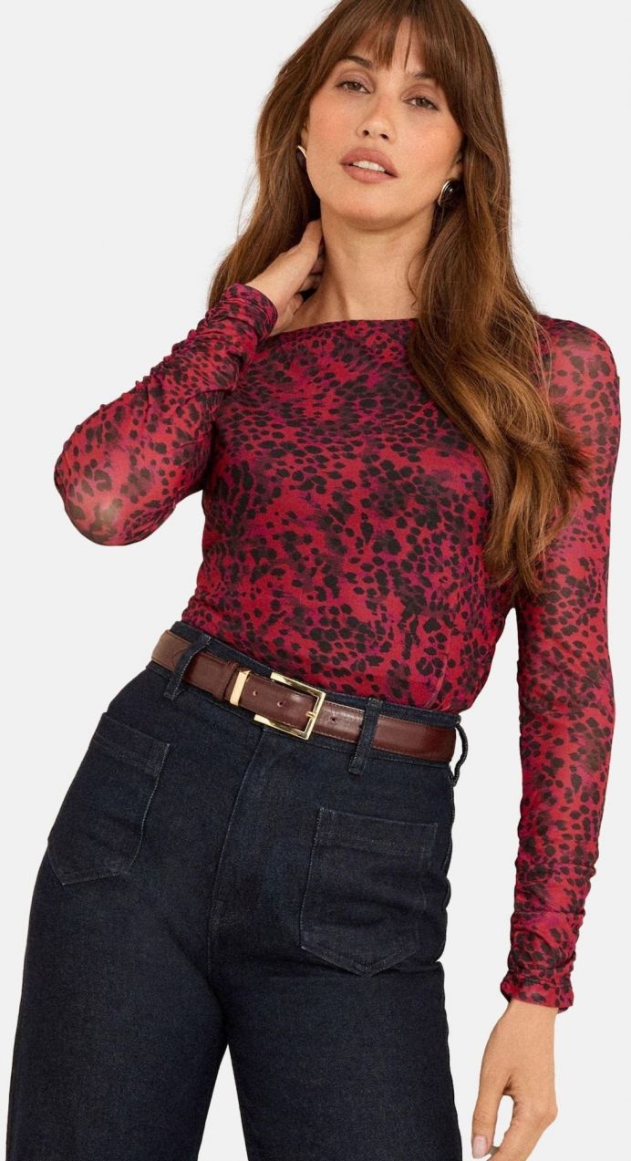 love & roses Tričko  červená / čierna