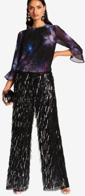 love & roses Blúzka  svetlomodrá / levanduľová / čierna