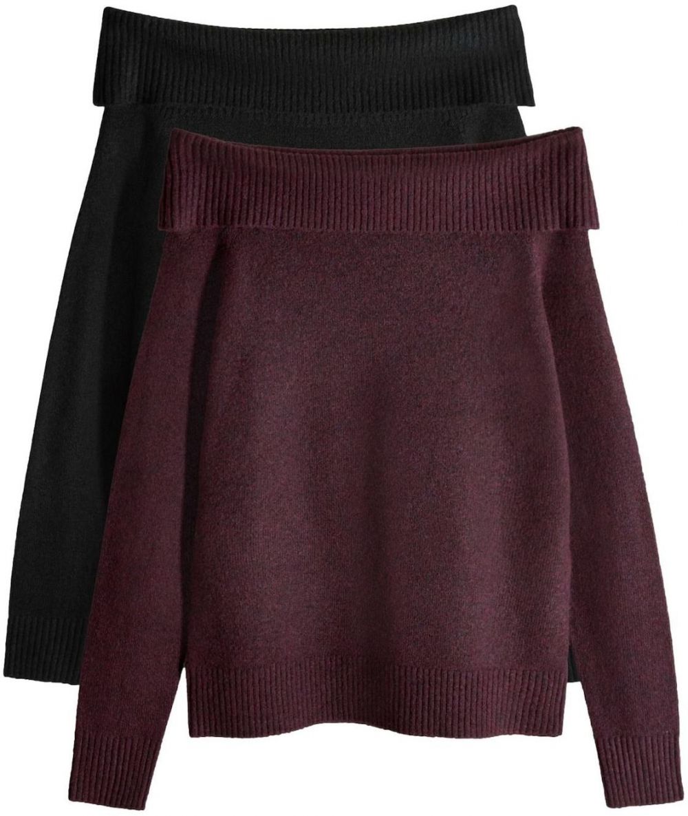 The Set Sveter  bordová / čierna