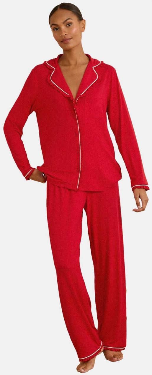 love & roses Pyžamo  červená / biela