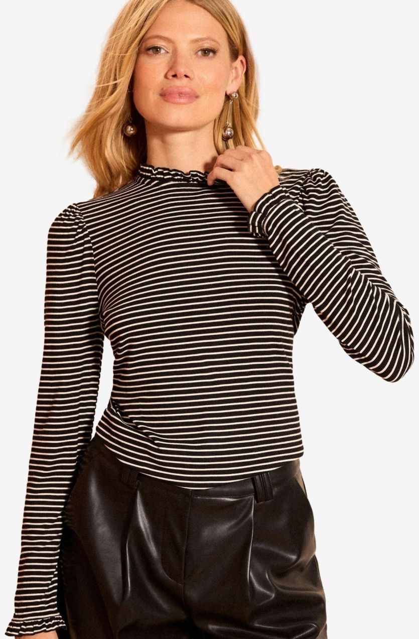 love & roses Tričko  čierna / biela