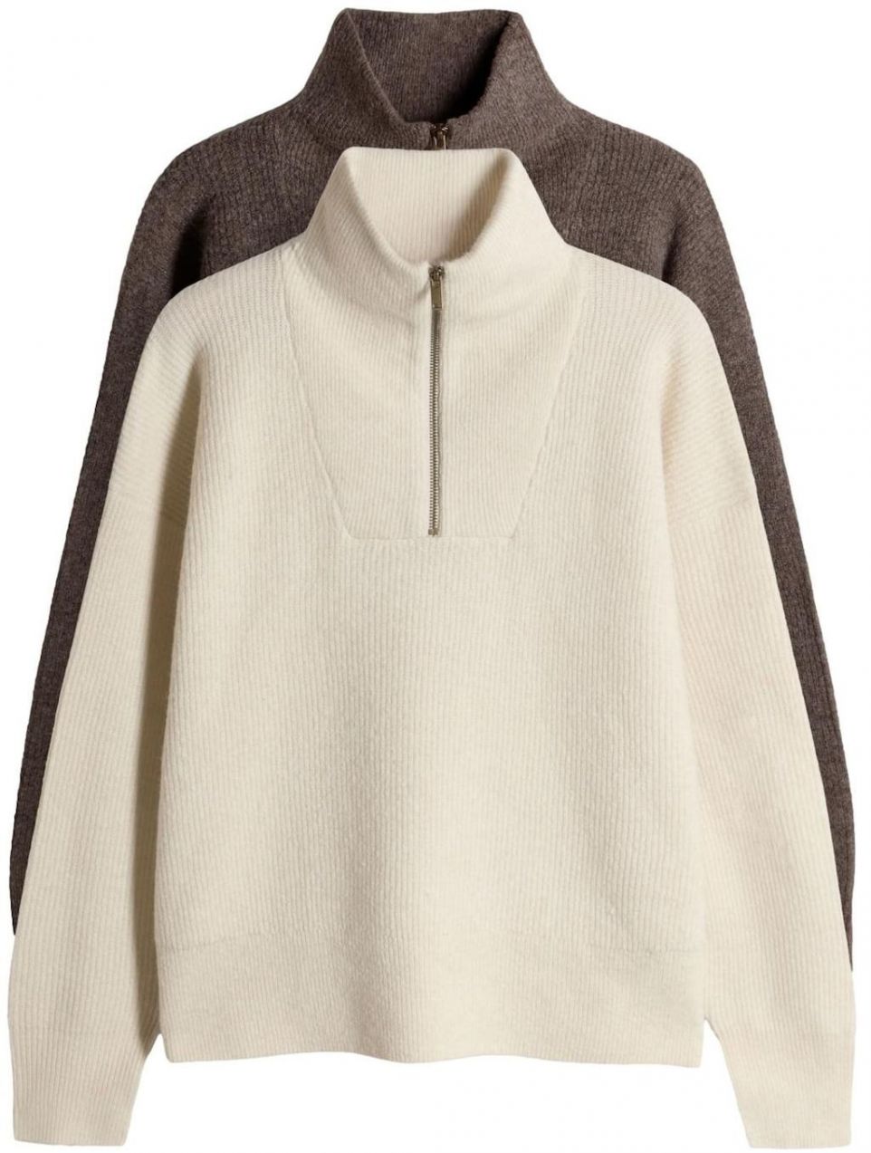 The Set Sveter  béžová / hnedá melírovaná