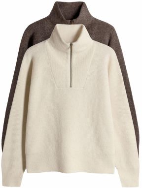 The Set Sveter  béžová / hnedá melírovaná