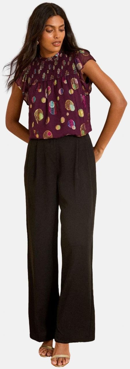 love & roses Blúzka  tyrkysová / zlatá / cyklaménová / neónovo ružová