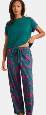 love & roses Pyžamo  petrolejová / černicová / ružová