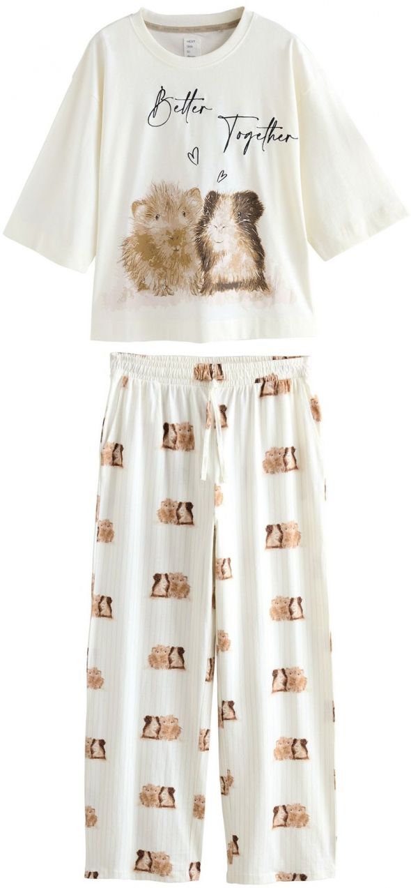 Next Pyžamo  béžová / krémová / hnedá