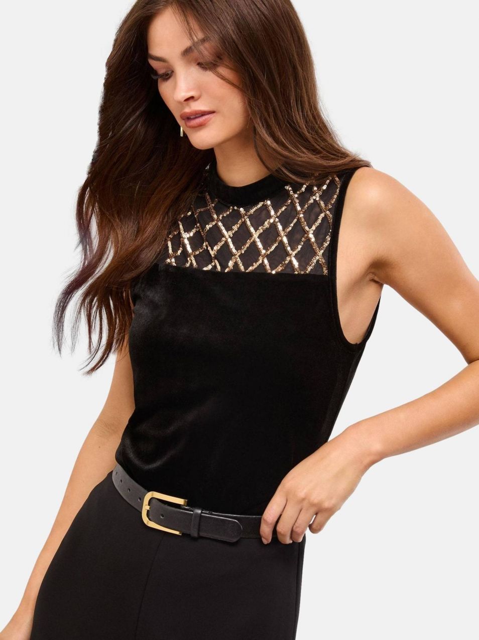 Lipsy Top  zlatá / čierna